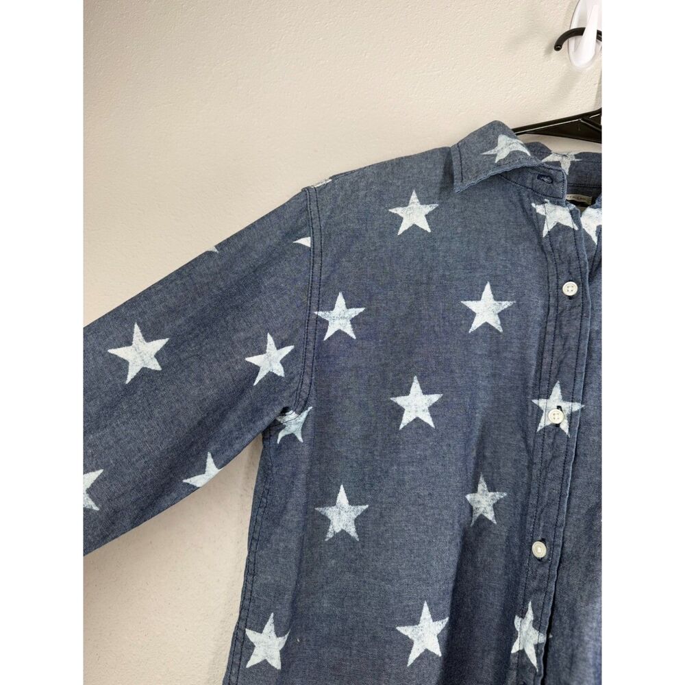 Denim & Supply Ralph Lauren Womens Button Up Chambray Top M Star Print Western - Picture 2 of 8